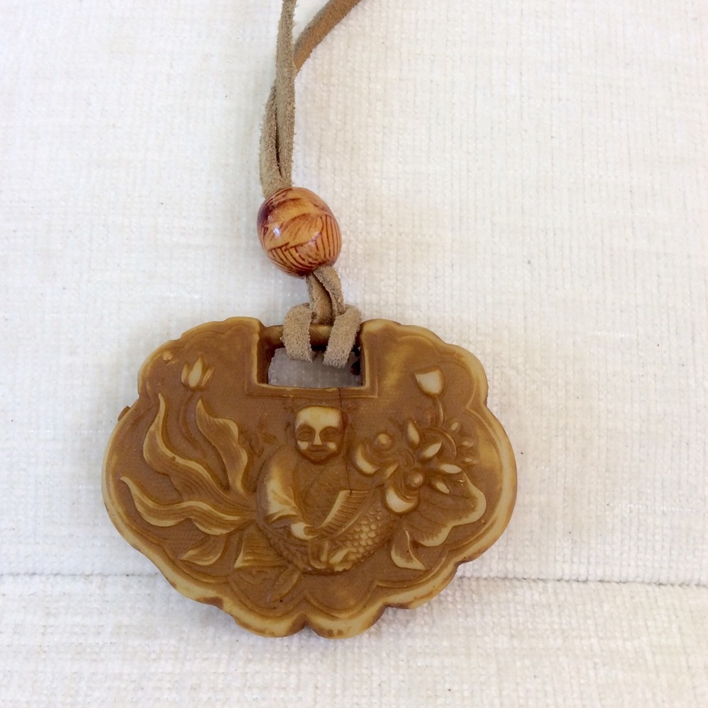 Buda Stone Necklace 20” inches long